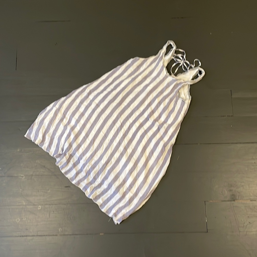 Striped Mini Crepe Dress